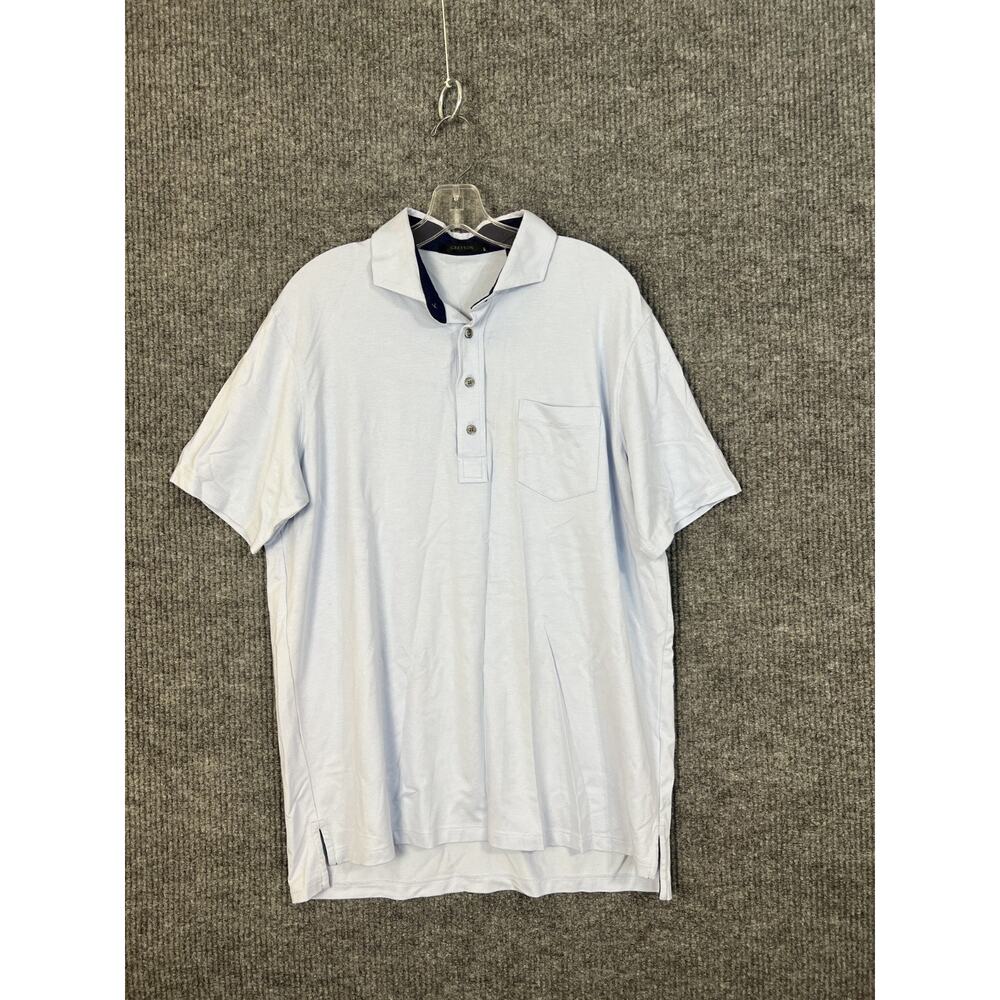 Greyson Polo Shirt Mens Large Light Blue Short Sleeve Golf Performance Preppy